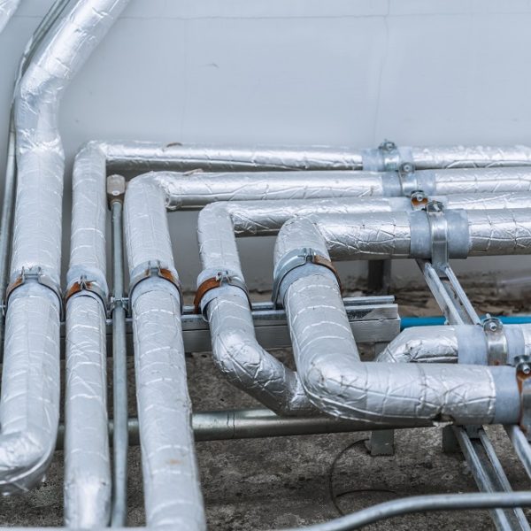 pipe line with cool heat insulator cover industry air conditioner pipes